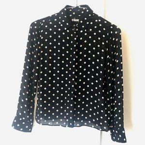 Reformation Violet Top with Polka Dots